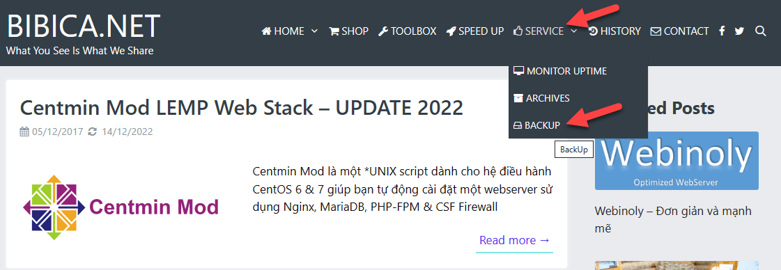 BackUp cho bibica.net