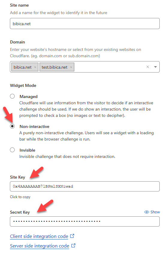 Settings Turnstile Sites