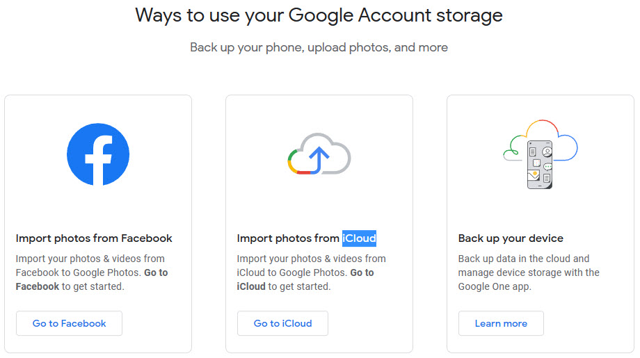 Ways to use your Google Account storage