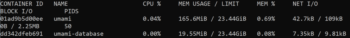 Cài đặt Umami cho Docker LCMP Multisite