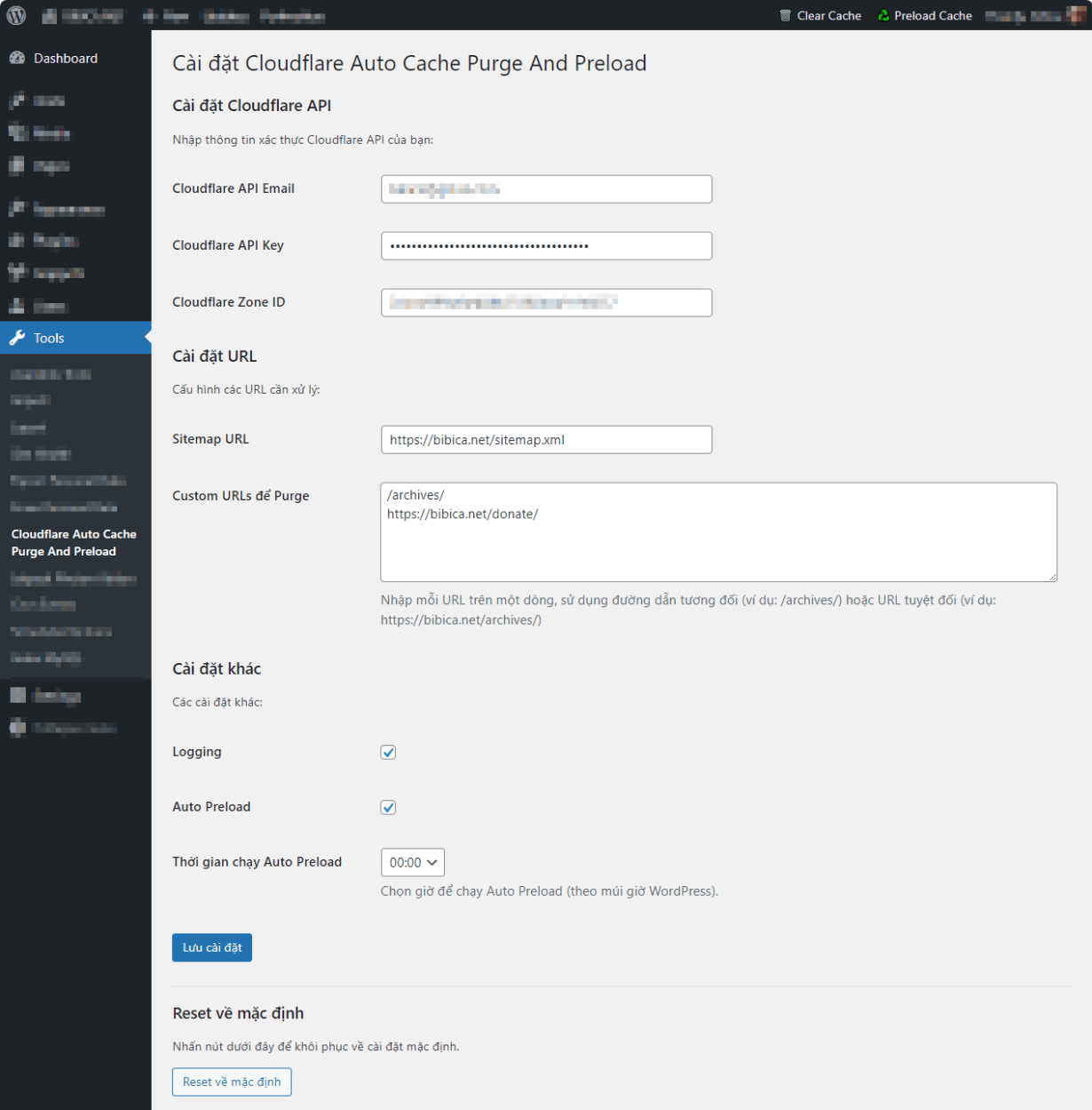 Cloudflare Auto Cache Purge and Preload